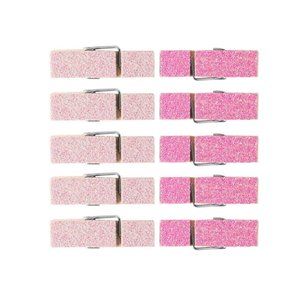 10ct Pink Glitter Mini Clothes Pins - Spritz, Multi-Colored